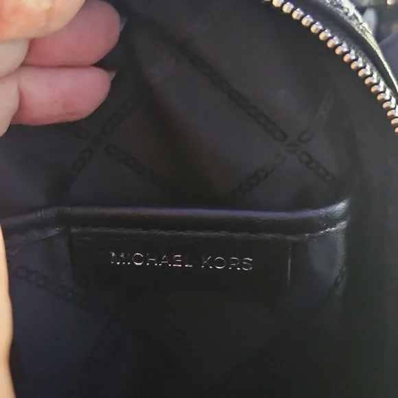 Michael Kors Black and White Quilted Backpack - Picture 4 of 12